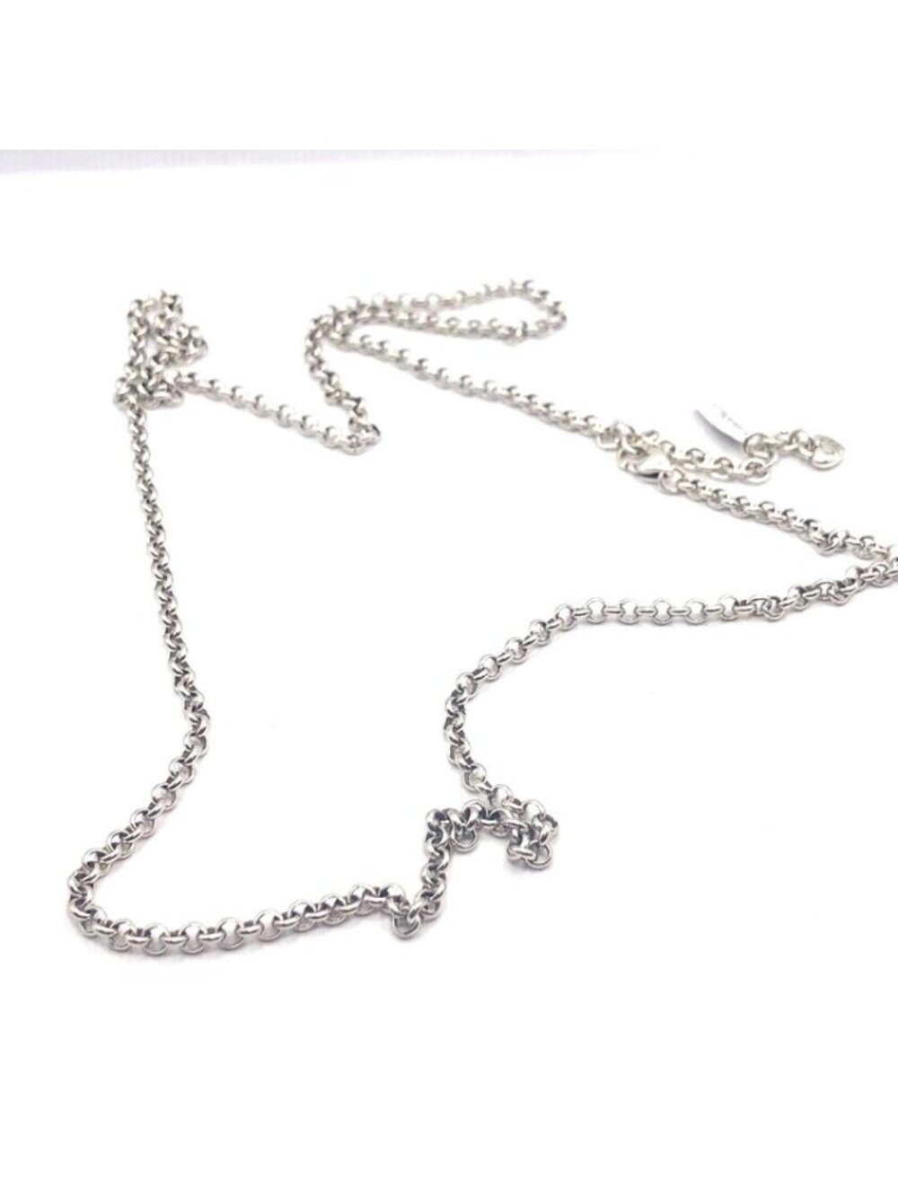 Brighton long silver necklace 32-34" add charms or pendants   #59
